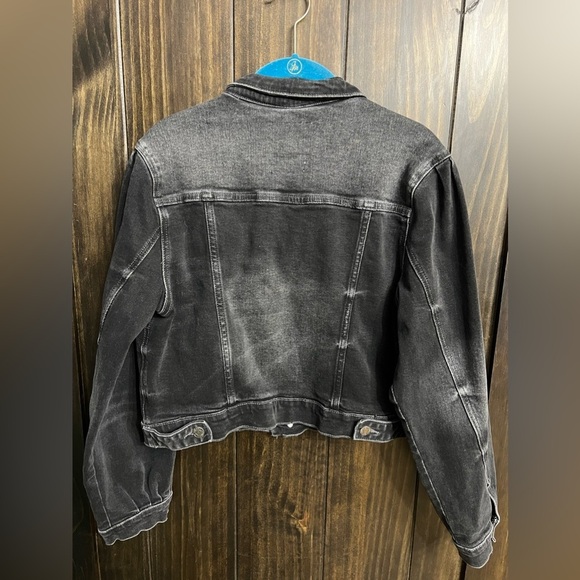 Vervet Los Angeles cropped puff sleeve trucker jean jacket size small - Picture 8 of 8